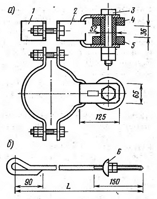 Узел крепления кронштейна на опоре