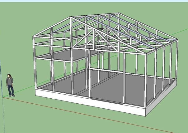 Схема каркасного дома
