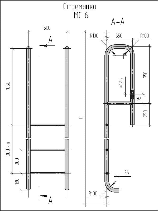 Чертеж изделия закладного МС 6 Чертеж изделия закладного МС 6