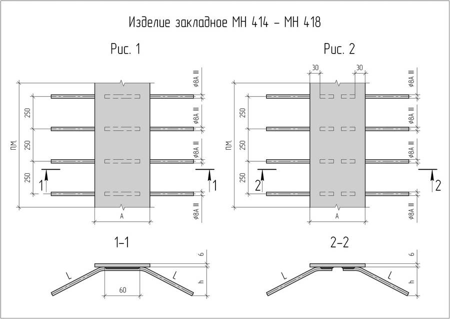 Закладная деталь МН-414 серия 1.400-15 Закладная деталь МН-414 серия 1.400-15
