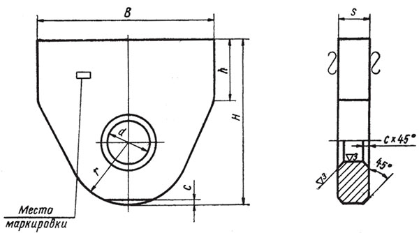 Проушина подвесок стальных трубопроводов МН 3963-62 Проушина подвесок стальных трубопроводов МН 3963-62