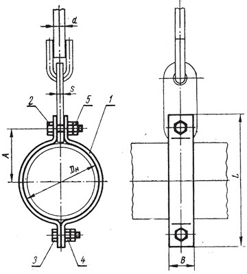 Хомуты укороченных подвесок МН 3942-62