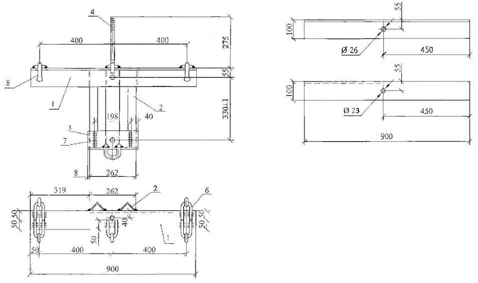 Чертеж траверсы ТМ-102 (23.0067-20)