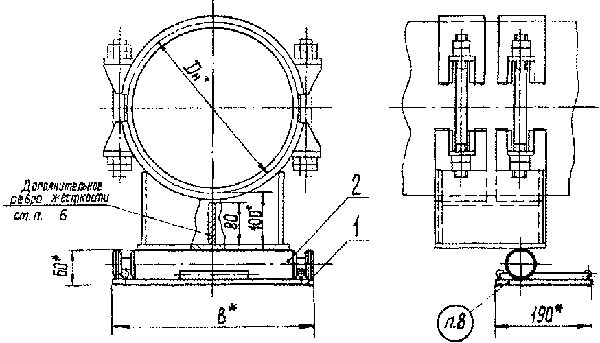 Блоки однокатковых опор ОСТ 34 269-75