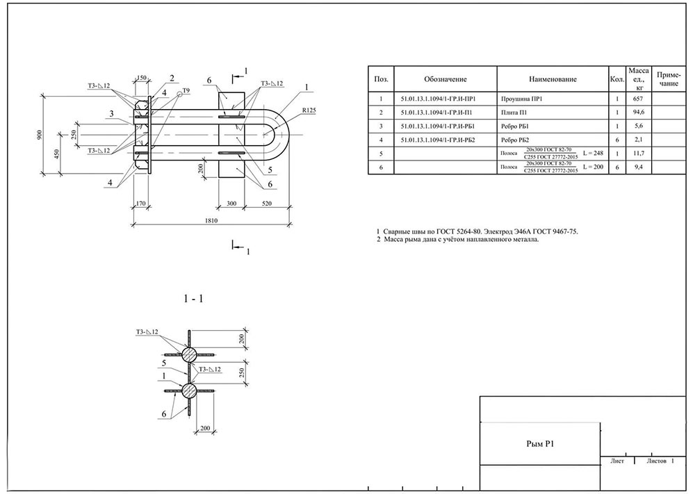Рым Р-1 для якоря ЯП