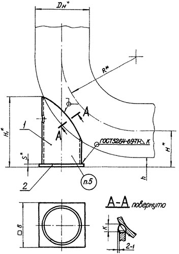 Опоры крутоизогнутых отводов ОСТ 34 266-75