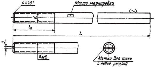 Тяги резьбовые МН 3957-62 Тяги резьбовые МН 3957-62