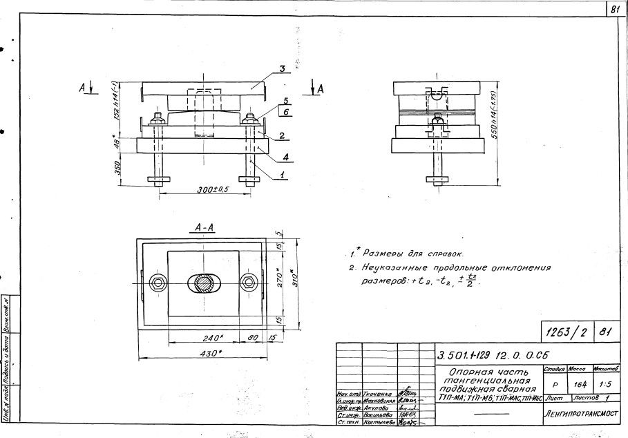 Чертеж опорная часть тангенциальная подвижная сварная Т1П-МА, Т1П-МБ, Т1П-МАС, Т1П-МБС Чертеж опорная часть тангенциальная подвижная сварная Т1П-МА, Т1П-МБ, Т1П-МАС, Т1П-МБС
