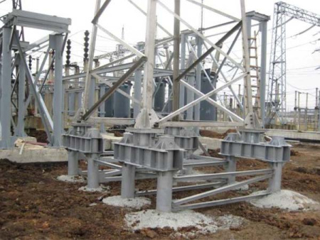 Грибовидные фундаменты опор ЛЭП